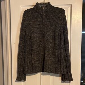 Men’s Gray and Green Knit Sweater